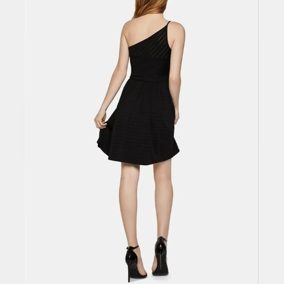NWT BCBGeneration Women's One Shoulder Ribbed Dress in Black - Picture 3 of 9